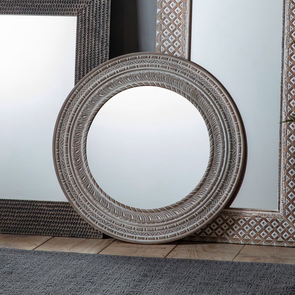 Zen Collection Natual Round Wall Mirror